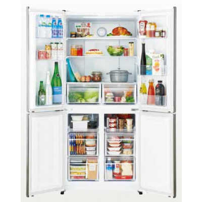 ハイアール 冷蔵庫 4ドア フレンチドア(観音開き) 468L JR-NF468B-W の