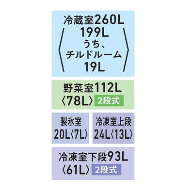 東芝 TOSHIBA 冷蔵庫 6ドア フレンチドア(観音開き) 幅65cm 509L
