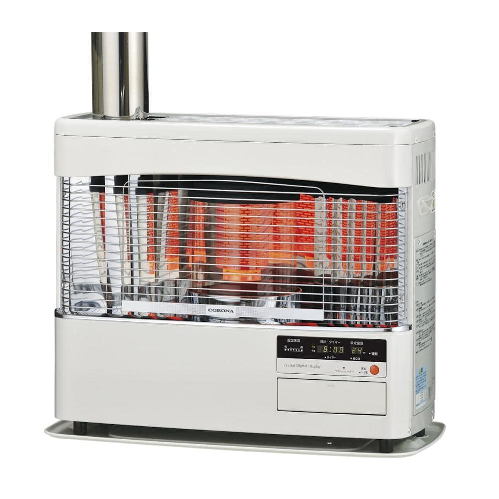 コロナ 床暖ポット式（煙突式）ストーブ 木造20畳 ホワイト UH