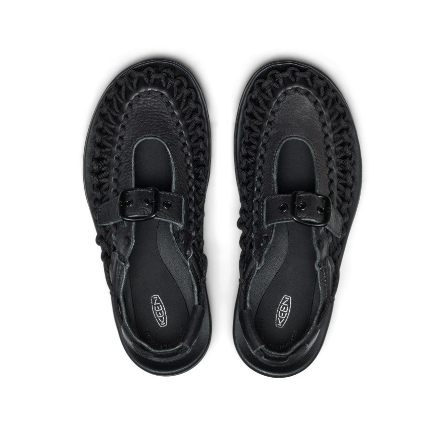 All Gender UNEEK PLT Mary Jane Sneaker | Black Smooth Lea | KEEN