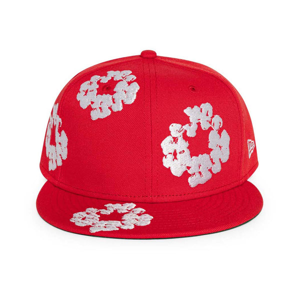 Denim Tears New Era Cotton Wreath 59/50 Cap Red | Kenshi