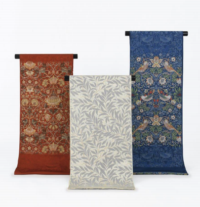 和装に英国デザインをウィリアム・モリス柄の帯・和装バッグを発売