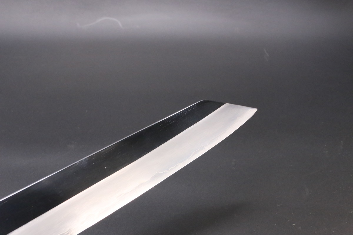 切付牛刀 V金10号 割込み 240mm 両鏡面仕上げ 黒檀柄 中川悟志作-歌舞