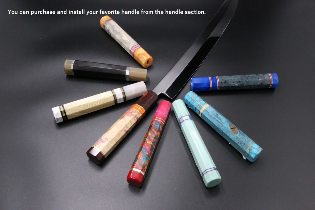 剣型 切付柳刃 V金10号 390mm 全鋼本焼 鏡面仕上げ 中川悟志作-歌舞伎