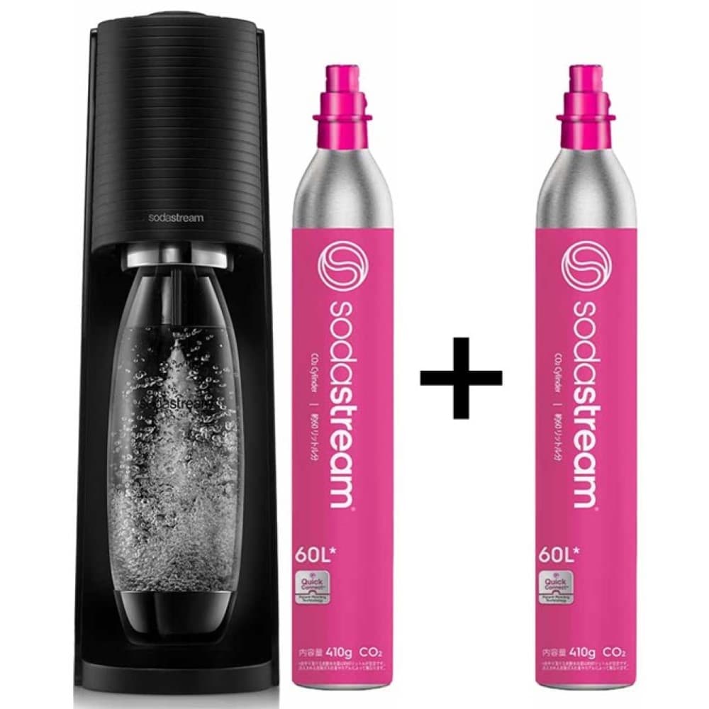 ソーダストリームテラ（ブラック）スターターキット＋予備用クイック