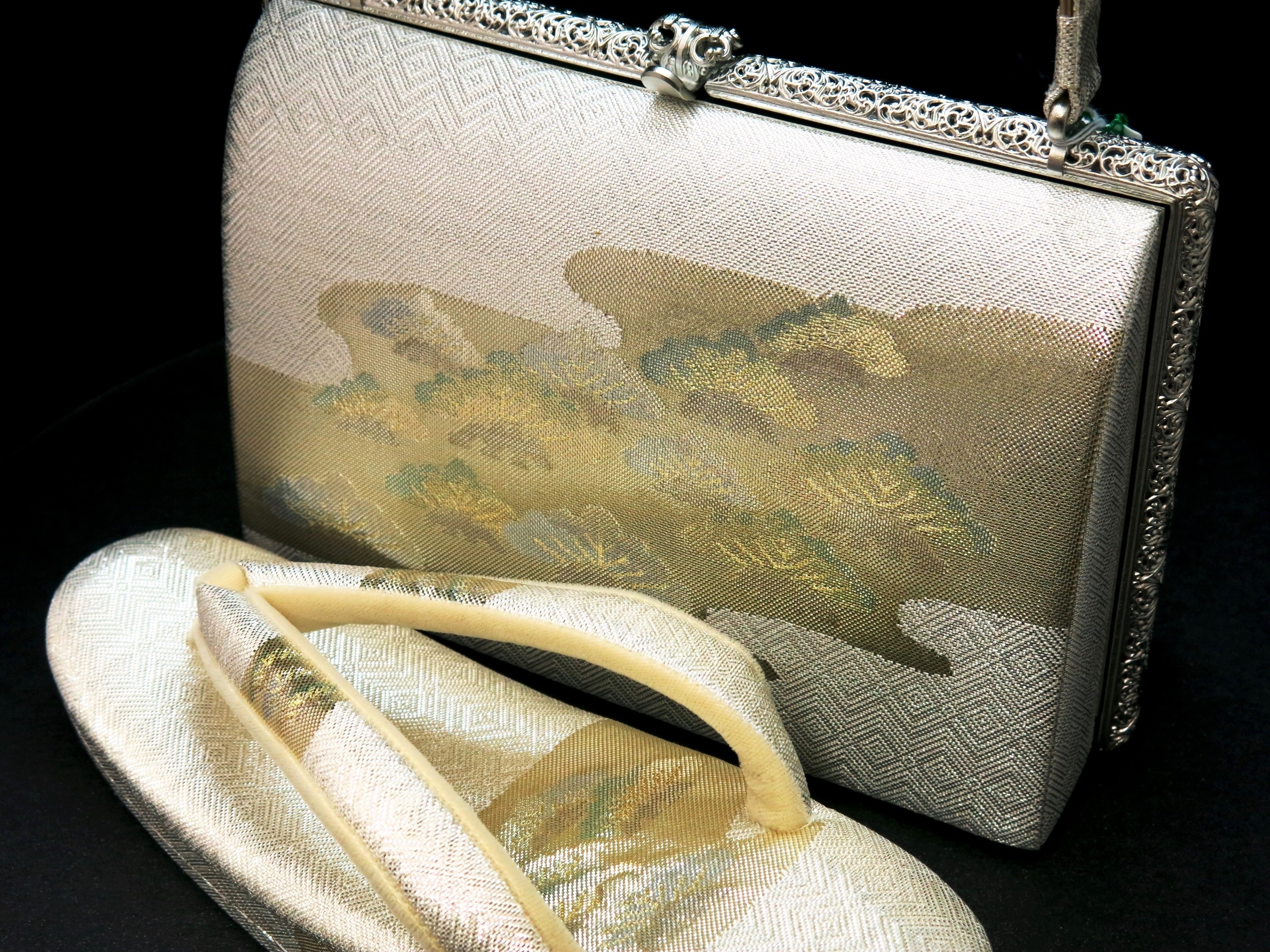 結婚式、黒留袖におすすめ｜正絹佐賀錦草履バッグセット2018 | べっ甲