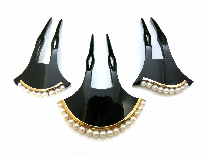 べっ甲牡丹菊螺鈿金蒔絵櫛｜日本髪用の絢爛豪華で希少な櫛｜良生作