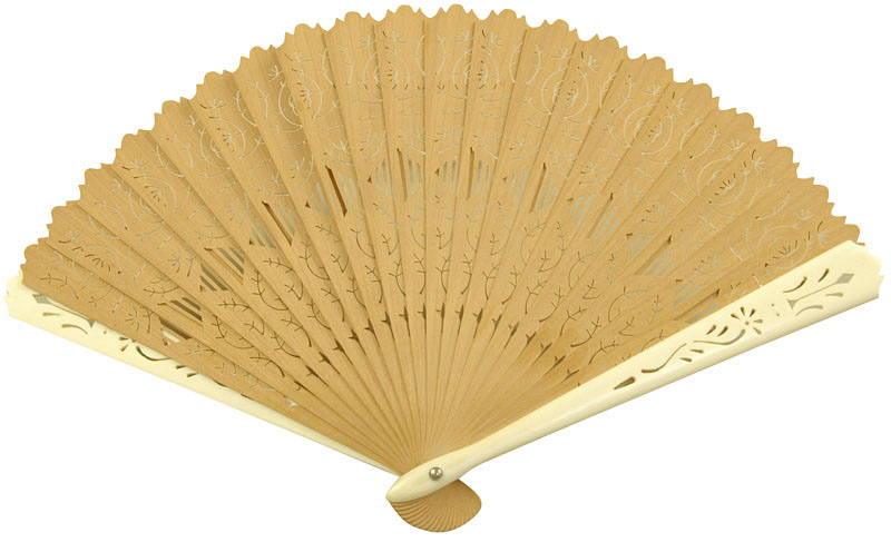 宮脇賣扇庵謹製 白檀扇作家「中地甲陽」氏作・白檀象牙扇子の写真