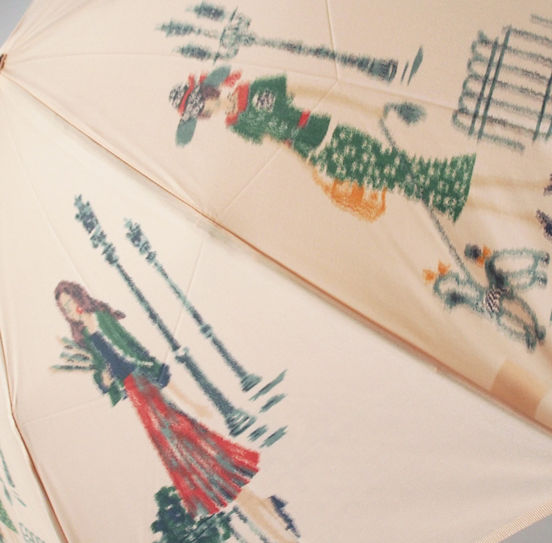 折畳】モンブランヤマグチ 晴雨兼用ほぐし織り パリの散歩道