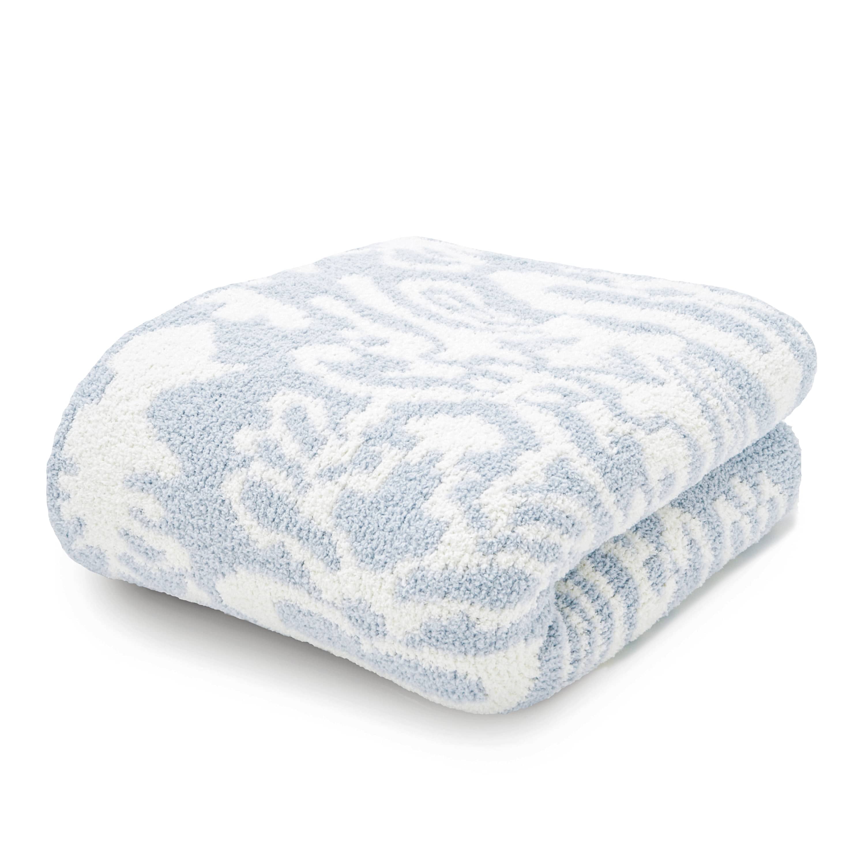 DOUBLE BLANKET / DAMASK(183×195cm blue/creme): BLANKET | kashwere