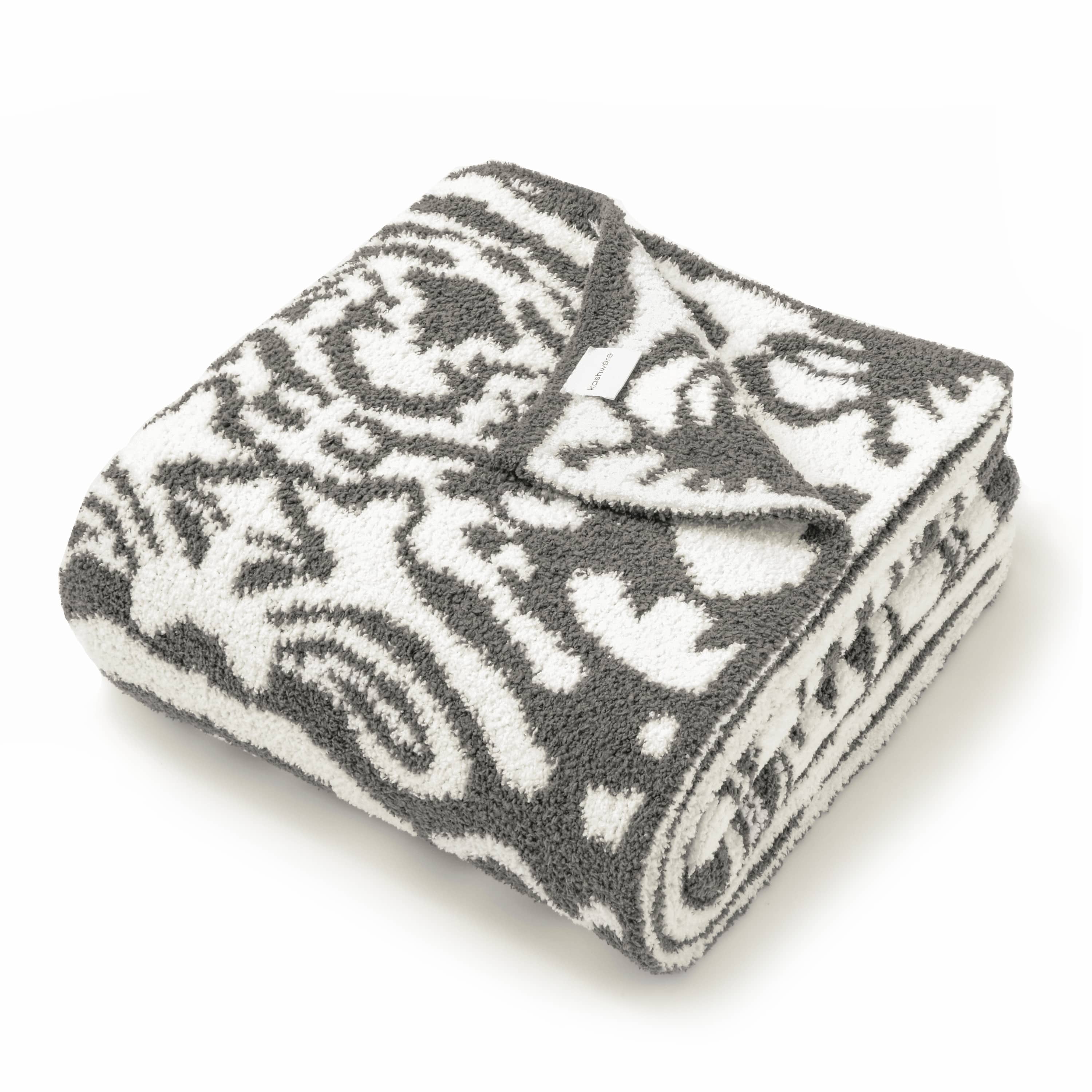 DOUBLE BLANKET / DAMASK(183×195cm medium gray/creme): BLANKET