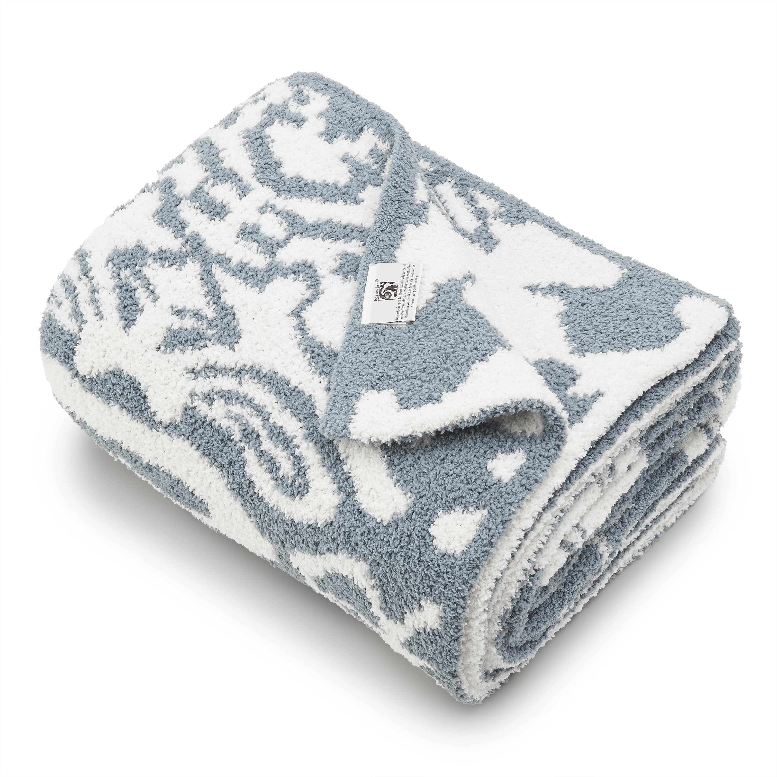 BLANKET / DAMASK(135×183cm silver blue/creme): BLANKET | kashwere