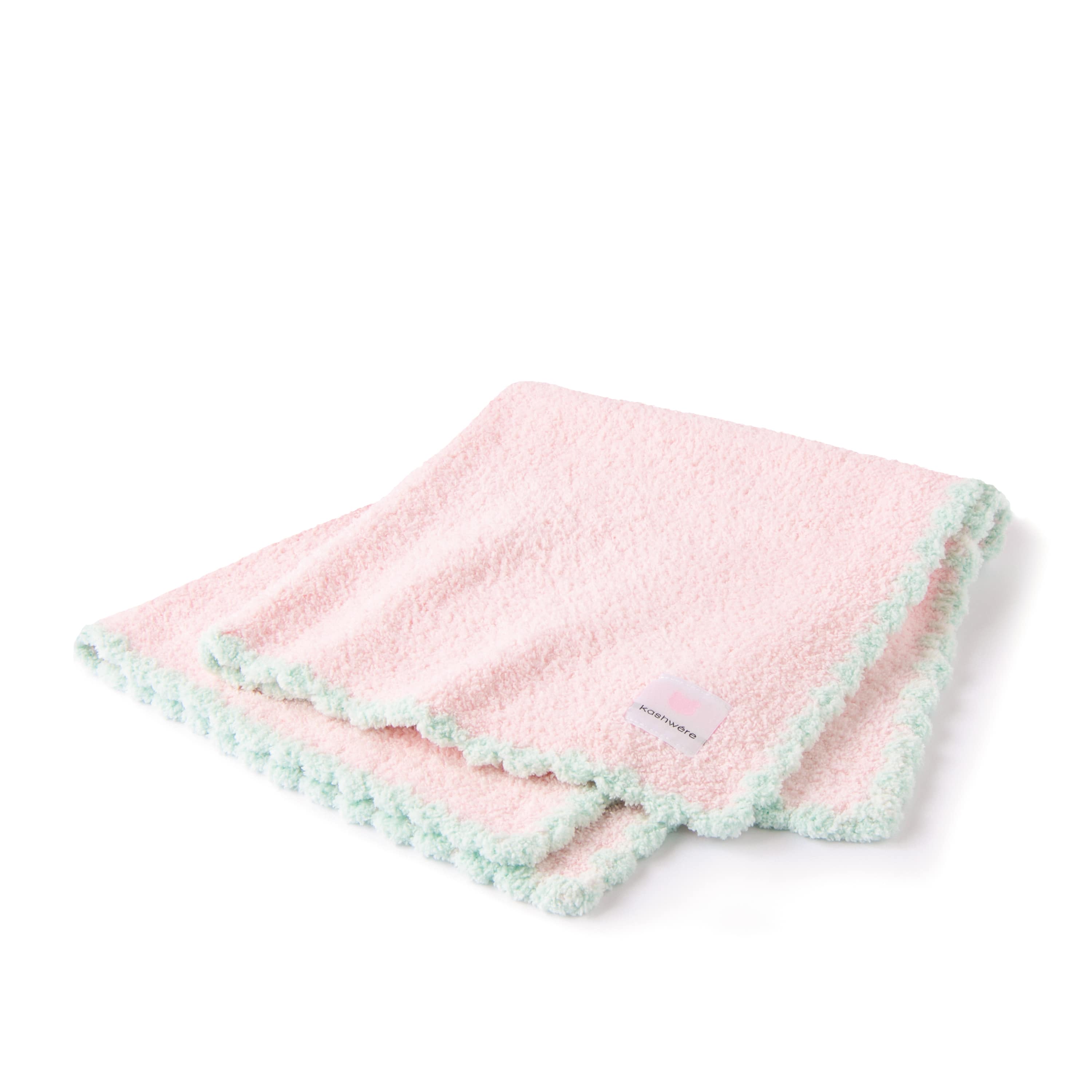 BABY BLANKET TRIM(78×78cm pink/ice green): BABY&KIDS | kashwere