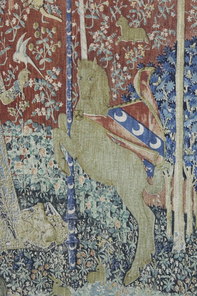 フランス ヴィンテージ 貴婦人と一角獣 タペストリー （プリント