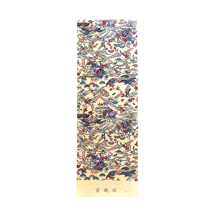 古琉球小紋 紅型染 丹後ちりめん 正絹 ― 上品で華やかなおしゃれ着