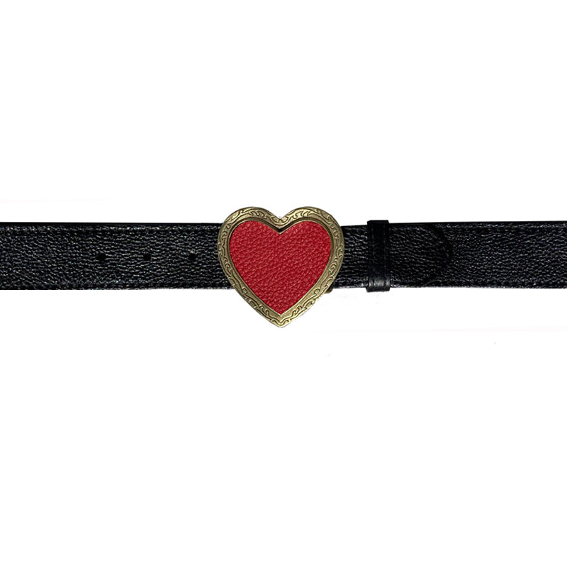 Heart Belt - Black wRed – Kim White Bags/Belts