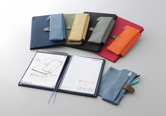 取り外しできるペンケース付きのノートカバー「ペネフィット ノート
