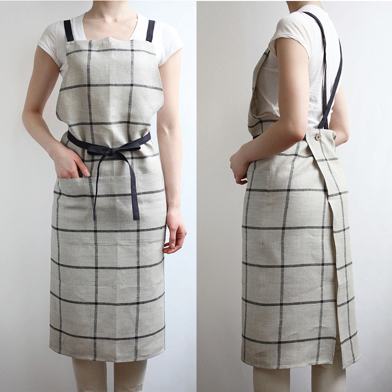 麻100％のお洒落なリネンエプロンです。プレゼントにもどうぞ☆ 天然