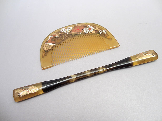 鼈甲（ベッコウ）櫛・笄（こうがい）セット | 東京世田谷の買取専門店