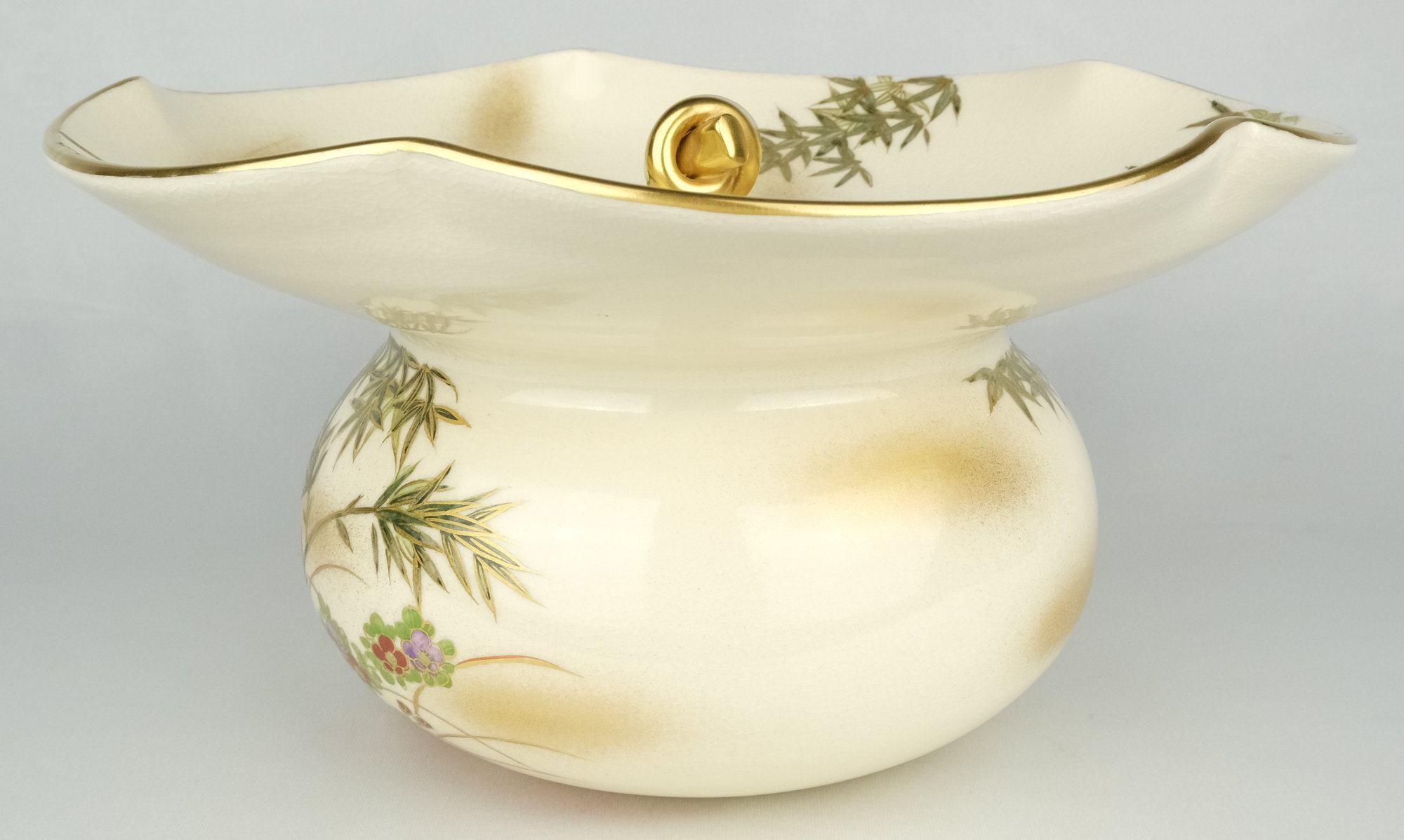 栗山園オンライン通販部 / 【出物】 金彩竹絵砂金袋水指 岡田暁山