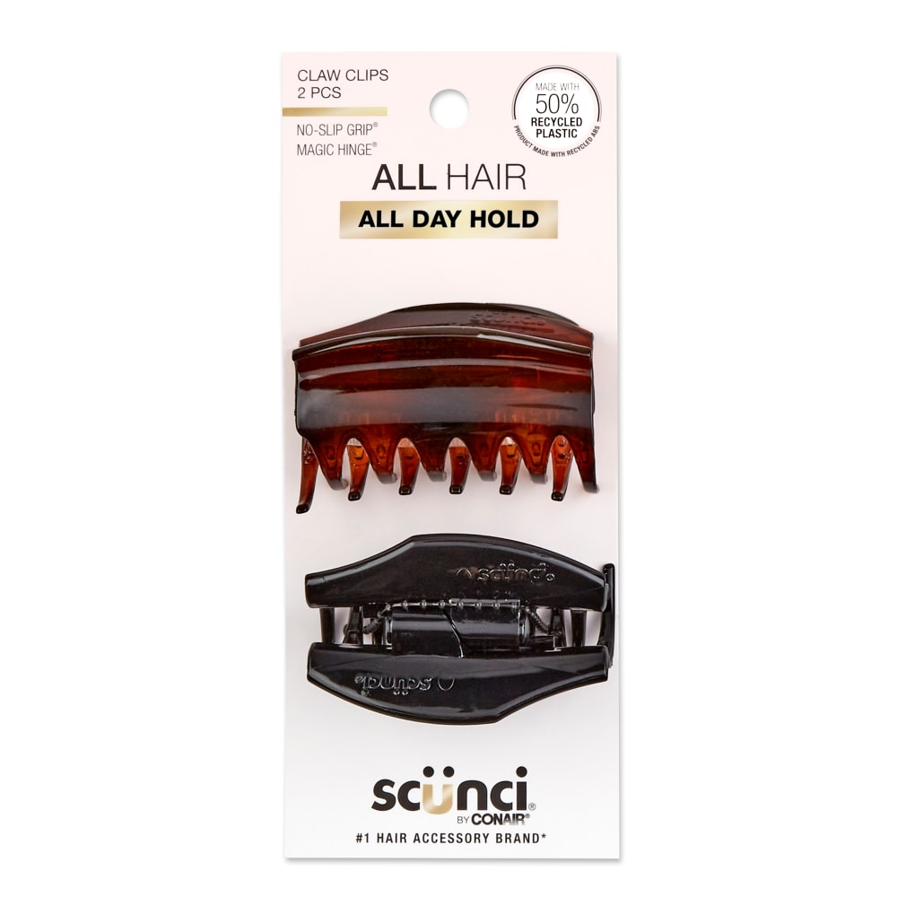 Scunci® No-Slip Grip® All Day Hold Hidden Hinge Hair Clips, 2 pk