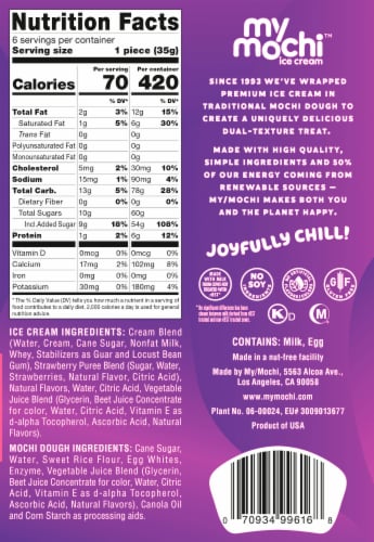 My Mochi™ Wild Strawberry Mochi Ice Cream, 6 ct - Jay C Food Stores