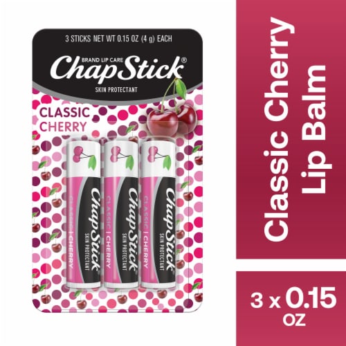 ChapStick Classic Cherry Flavored Lip Balm, 3 ct - Jay C Food Stores