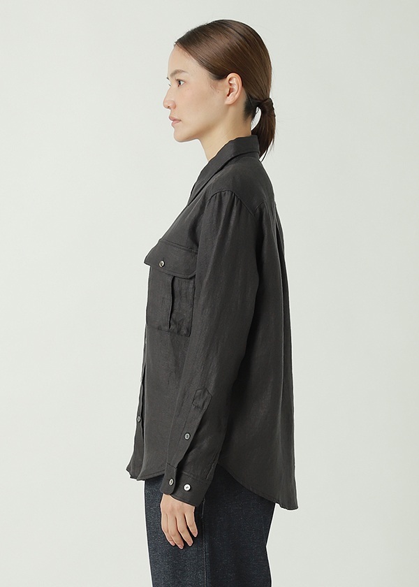 ゆっくりシーア 先行予約> ZUCCa / LINEN TWILL / シャツ(XL charcoal gray(25
