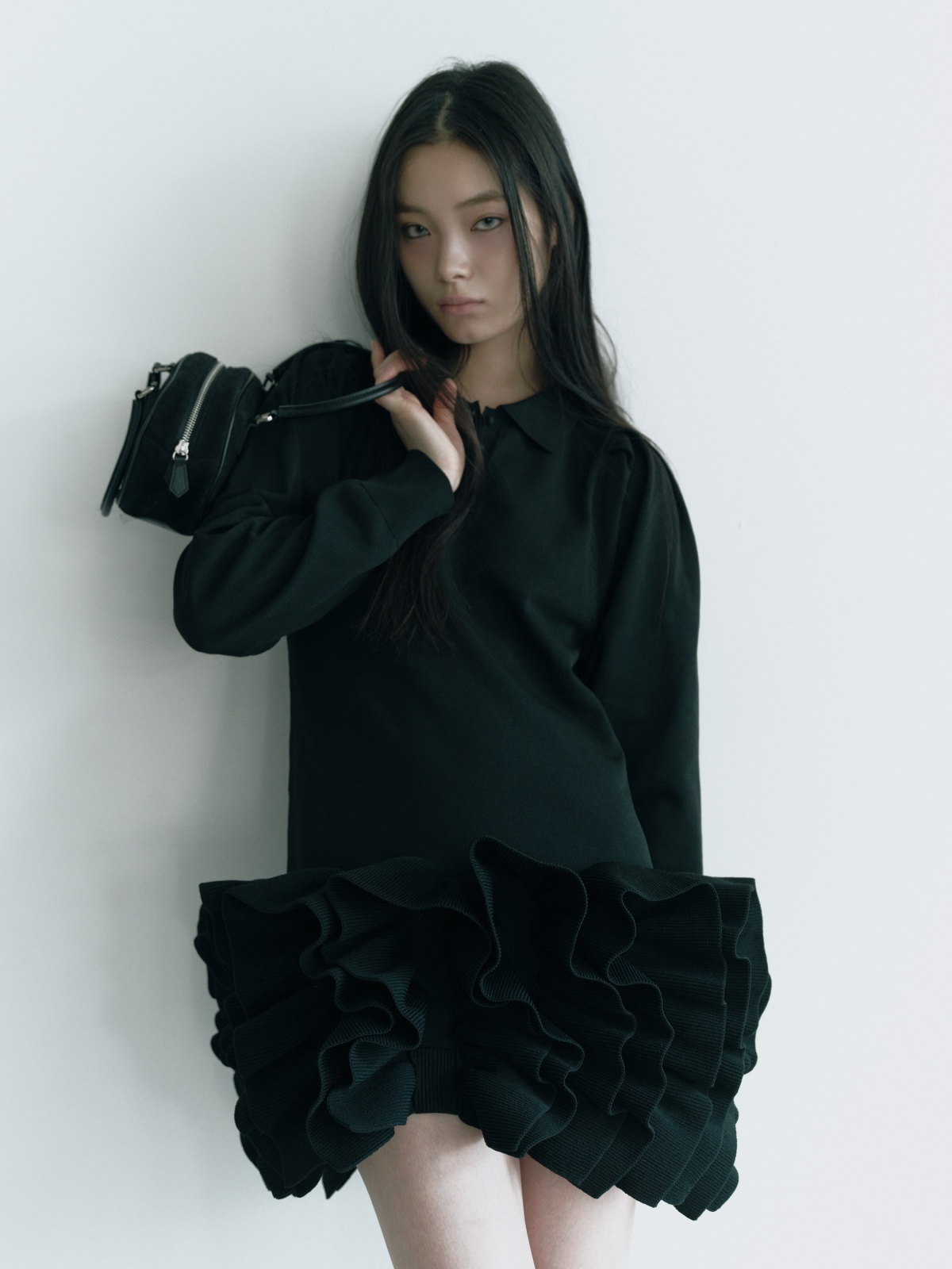 Ruffled-Hem Polo Dress - HIAND