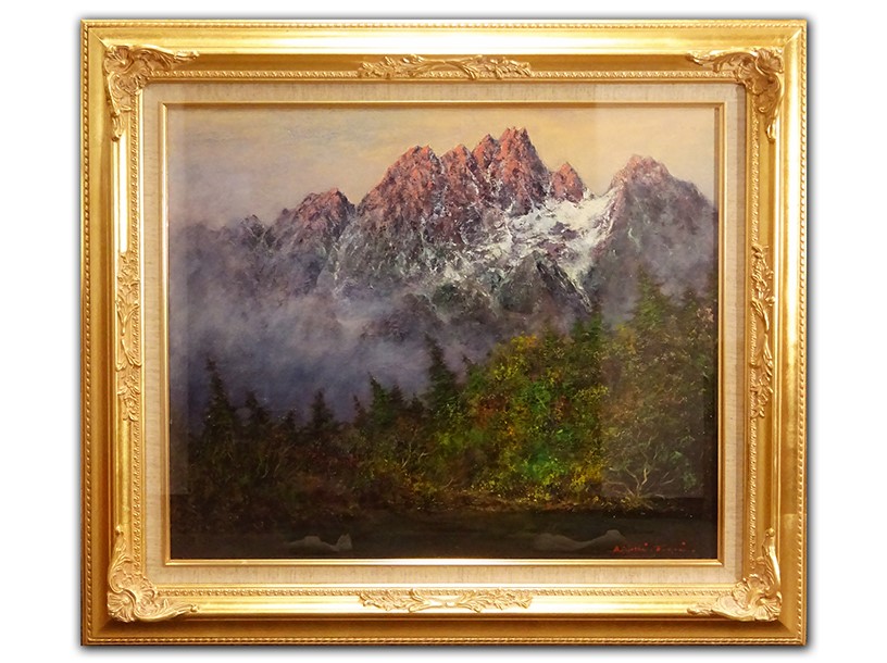 山岳画・武井清】キャンバスに油彩 F12号「仙人池より剣八ツ峰