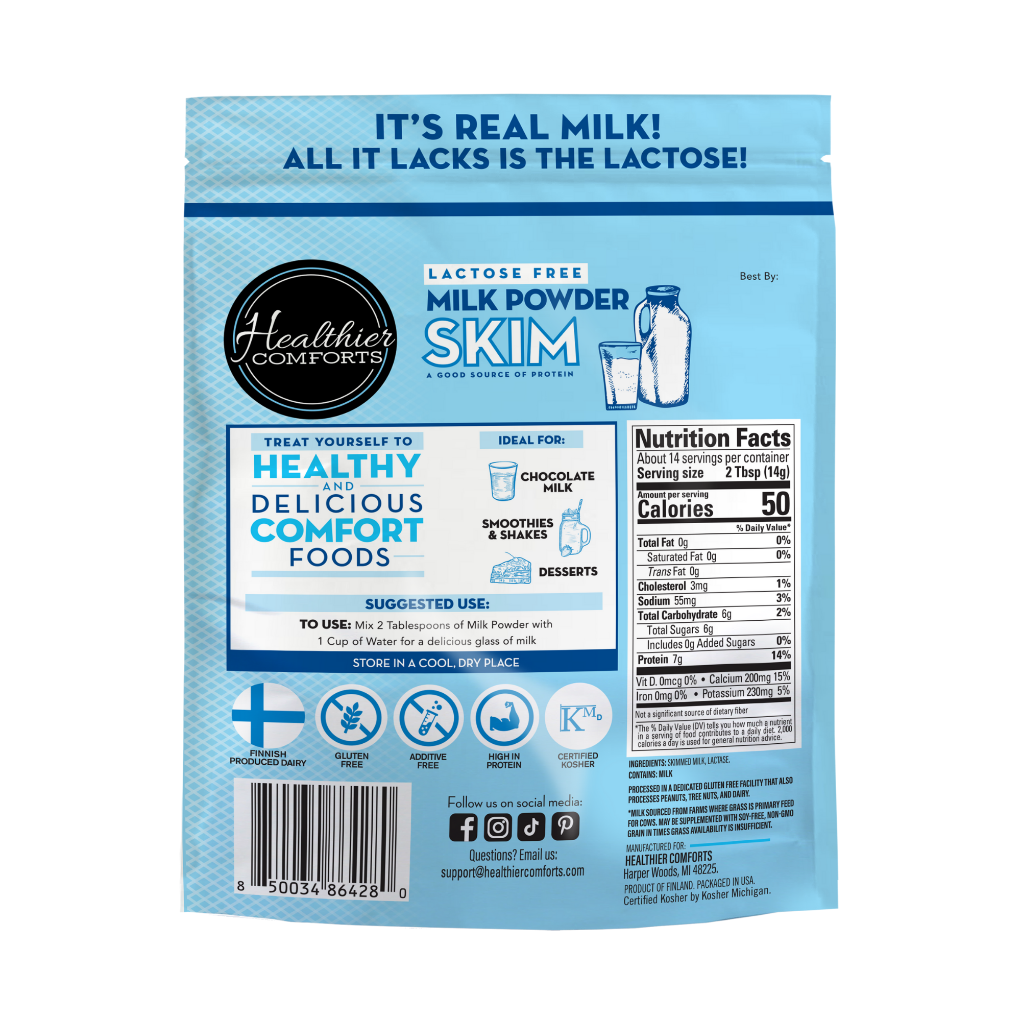Lactose Free Skim Milk Powder – Healthier Comforts