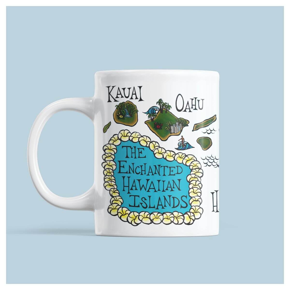 Hawaii Map - Ceramic Mug - Heather Brown Art