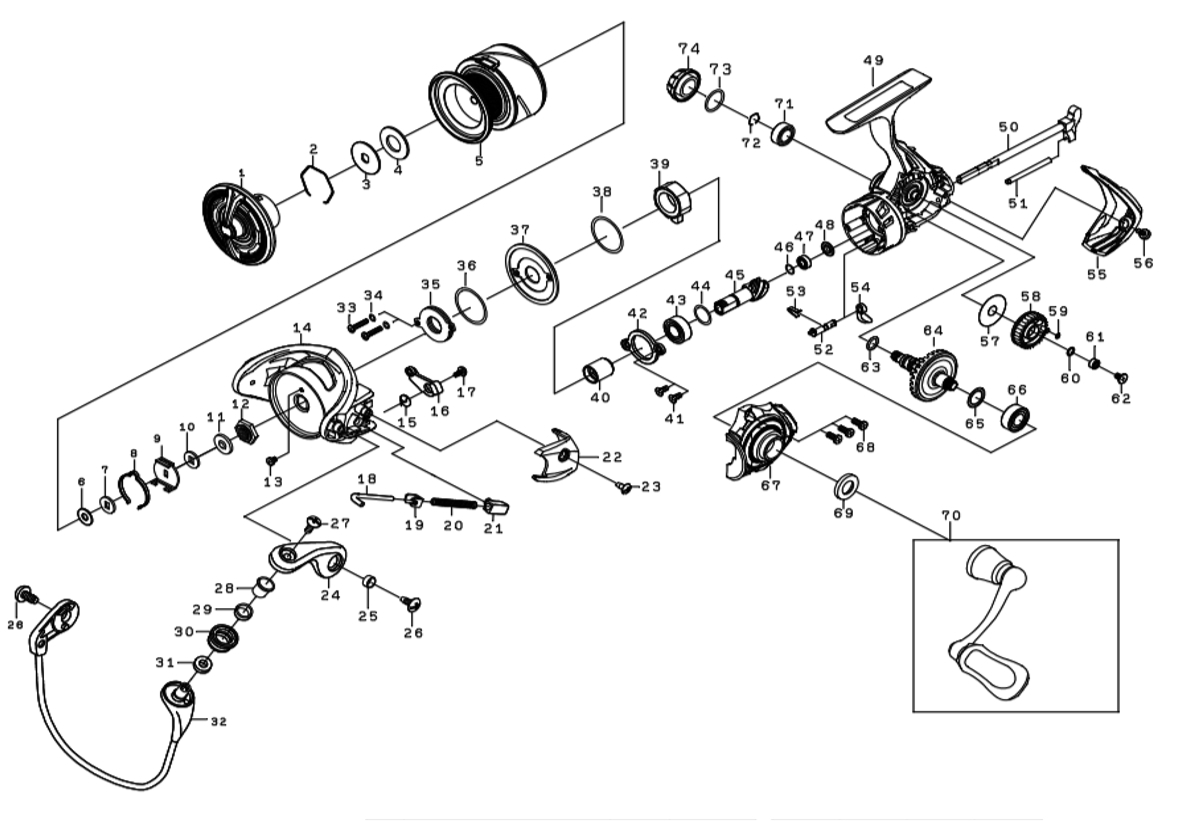 ダイワ純正お取り寄せパーツ：納期1ヶ月】20月下美人X LT2000S-P 製品