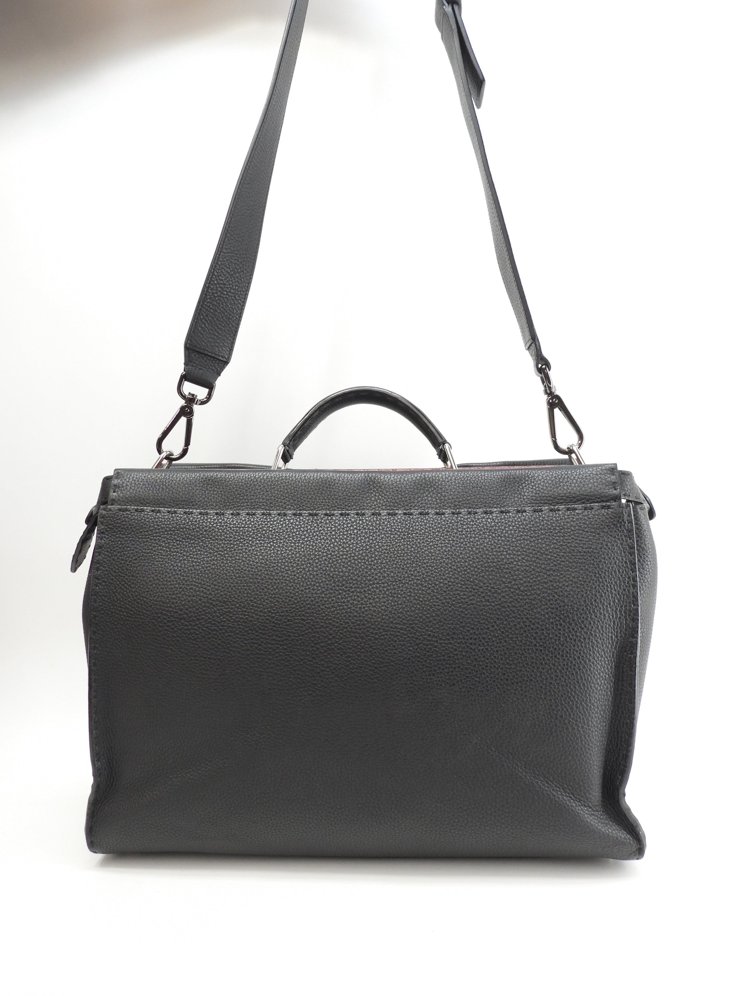 フェンディ ピーカブー大 モンスター セレリア黒 メンズハンドバッグ