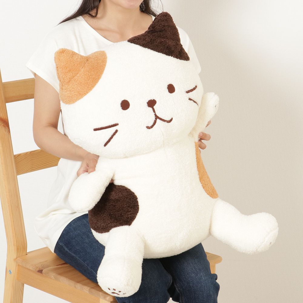 ふくふくにゃんこ ぽわぽわBIG抱きぐるみ（ミケ・チャチャ・ハッチ