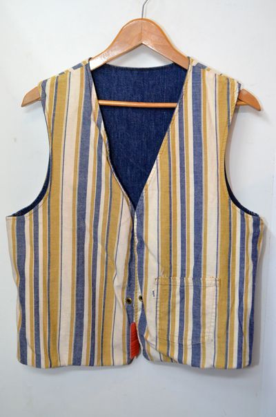 60-70's Levi's リバーシブルデニムベスト “Big E”ve-010｜VINTAGE