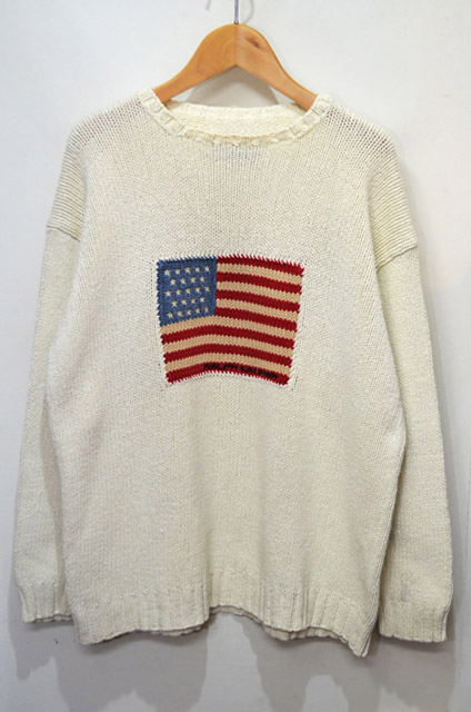 90's Ralph Lauren POLO SPORT 星条旗柄コットンニット - used&vintage