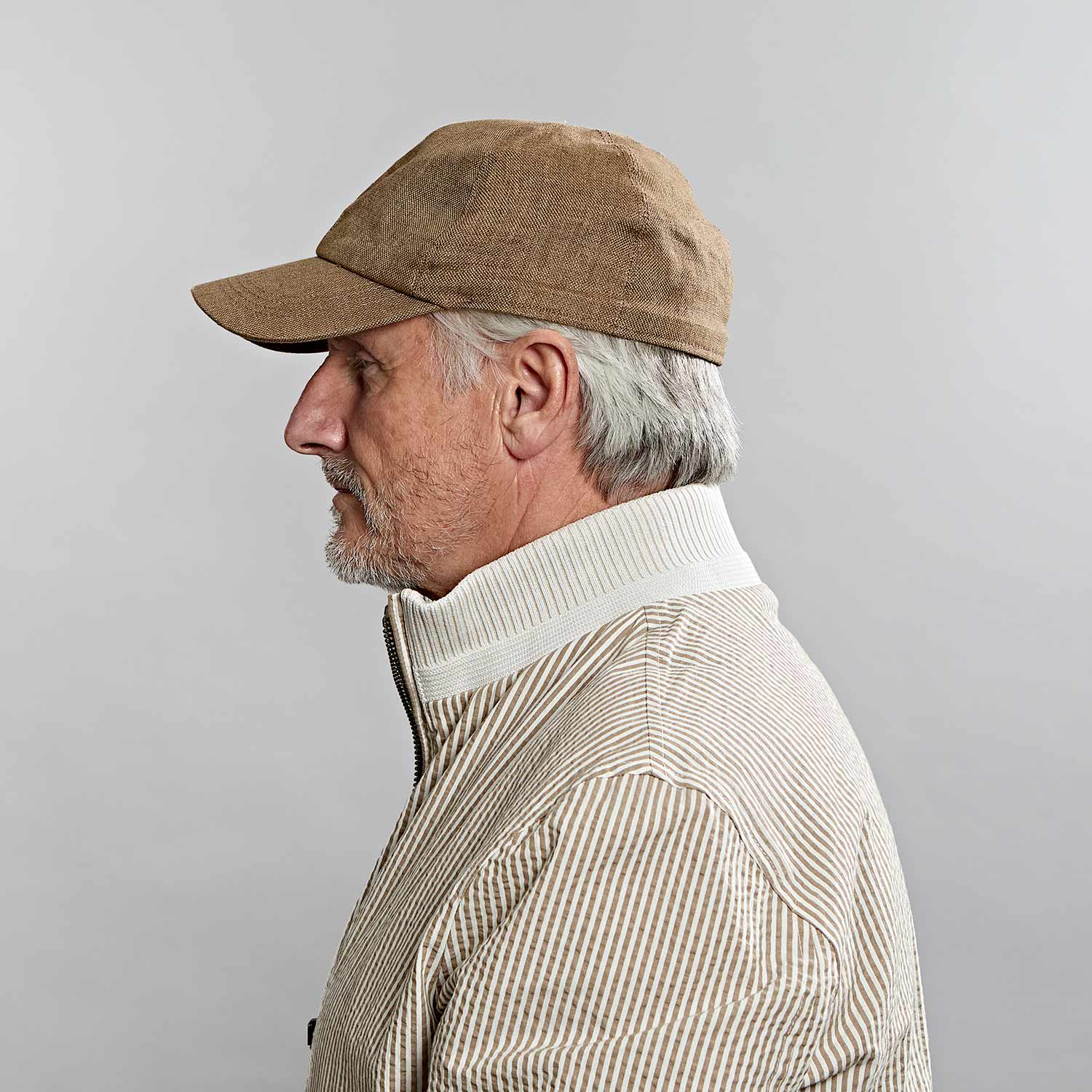 Light Brown Hopsack Linen Baseball Cap | Bates Hatters of London