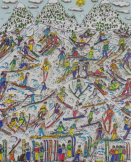 10961] ジェームス リジィ リトグラフ Too many people playing SKING