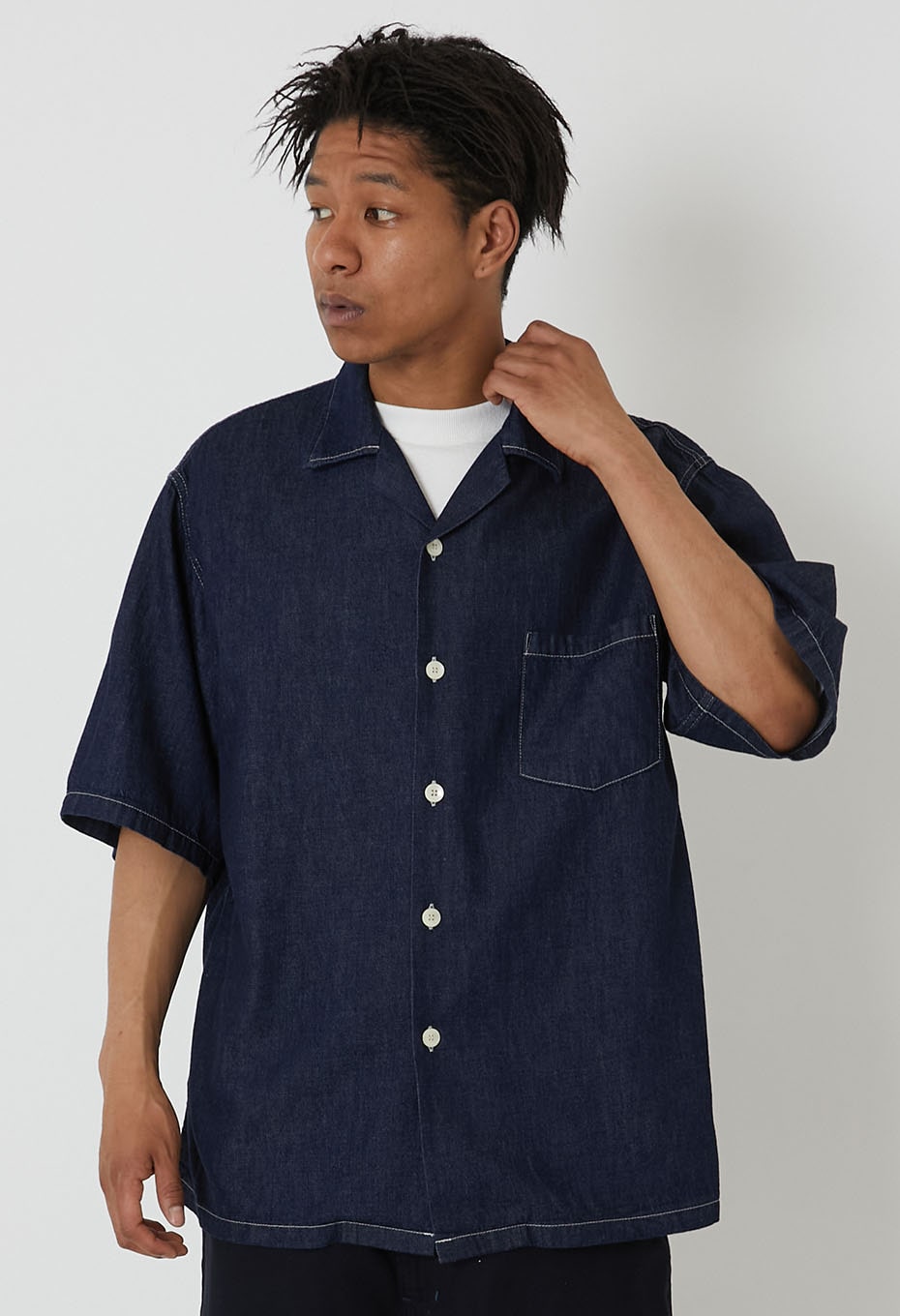 ライトデニム ベンチレーション ショートスリーブシャツ | BLUE BLUE