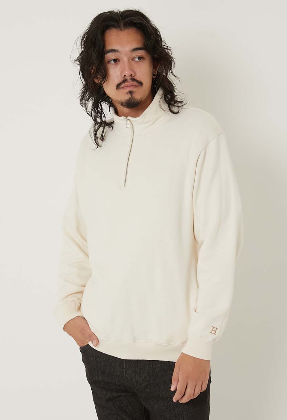 スーパーストレッチ スウェット ハーフジップ プルオーバー