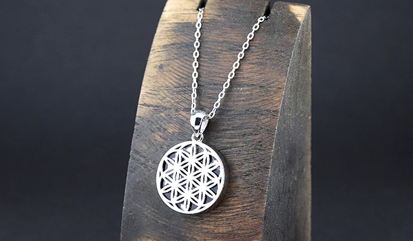 隕石特集】パラサイト・セリコ隕石ペンダント【フラワーオブライフ】約