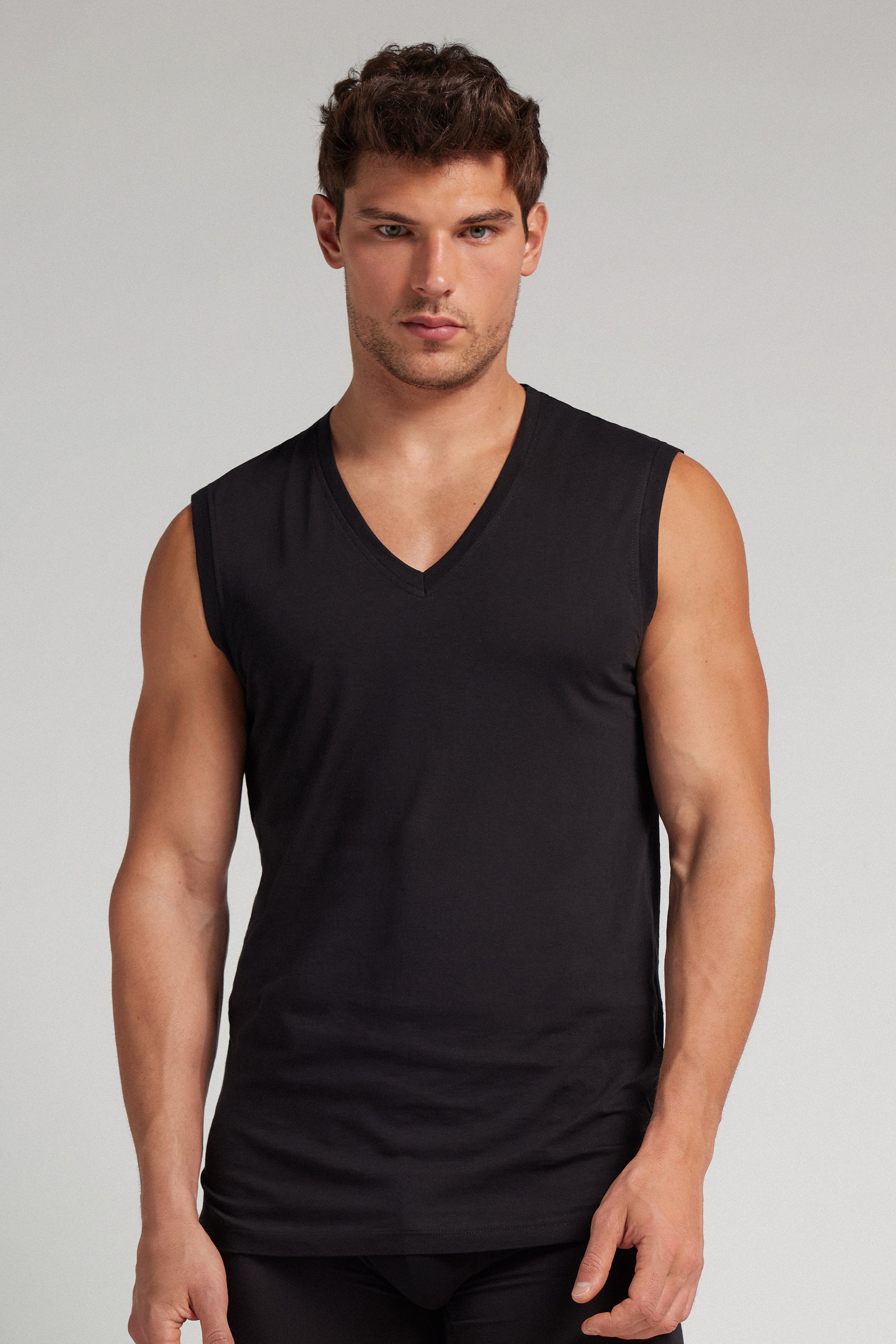 Extrafine Superior Cotton V-Neck Tank Top | Intimissimi