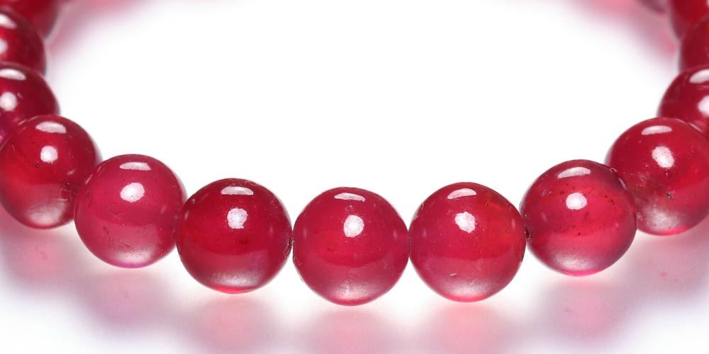 高品質++]宝石質ルビーブレスレット（約10.5mm玉） - 埼玉県吉川市の
