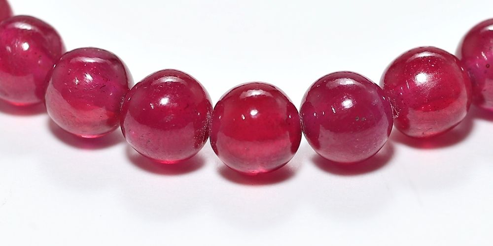 トップクォリティ]宝石質ルビーブレスレット（約7mm玉） - 埼玉県吉川