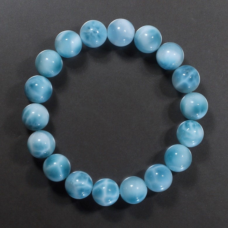 最高品質]ラリマーブレスレット（約11mm玉） - 埼玉県吉川市の天然石