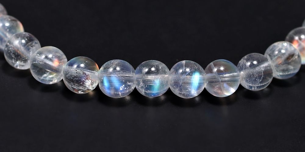 高品質++]別鉱床マダガスカル産ホワイトラブラドライトブレスレット