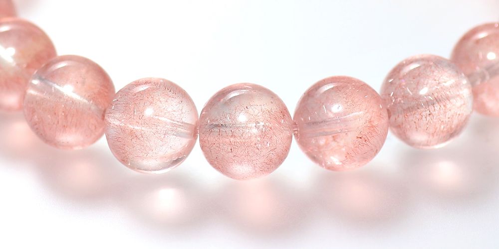 トップクォリティ]カザフスタン産ストロベリークォーツブレスレット