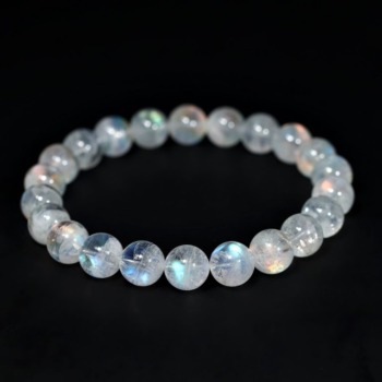 高品質]別鉱床マダガスカル産ホワイトラブラドライトブレスレット