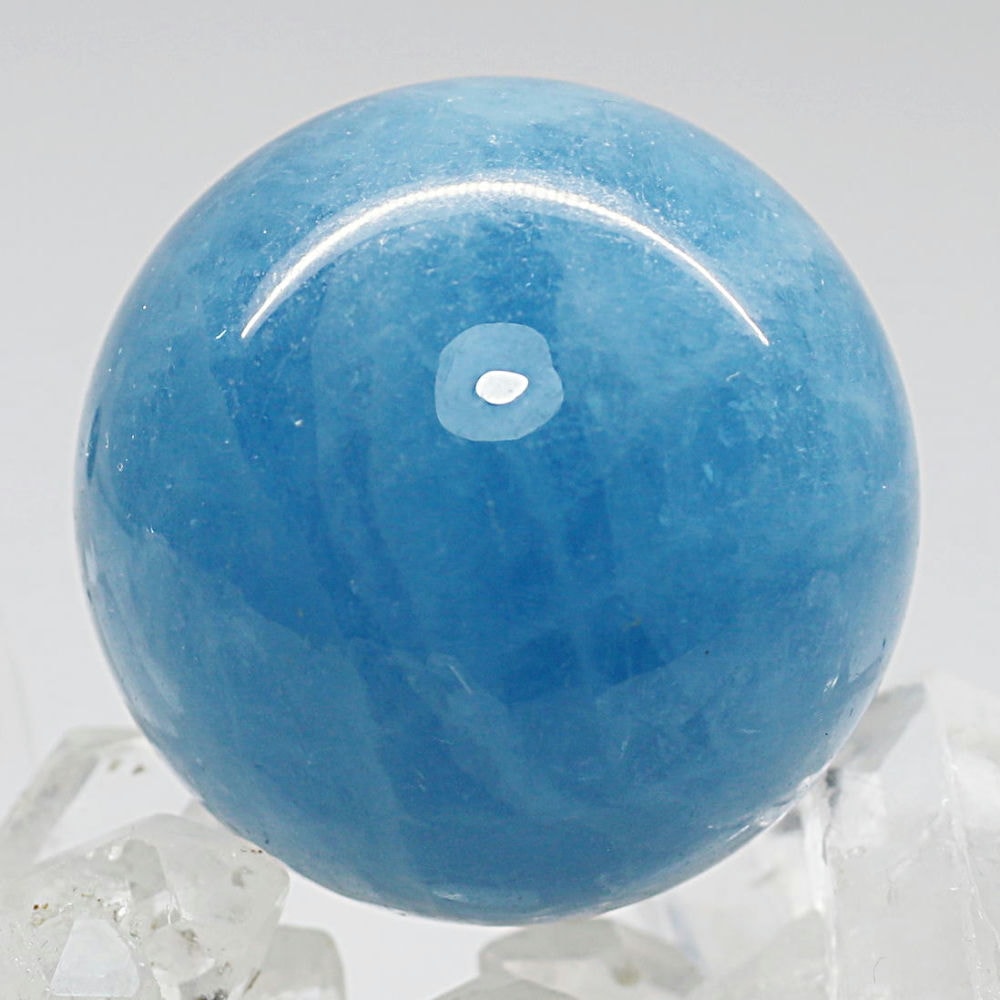 高品質・ブラジル産]天然アクアマリン丸玉/スフィア（直径35.9mm